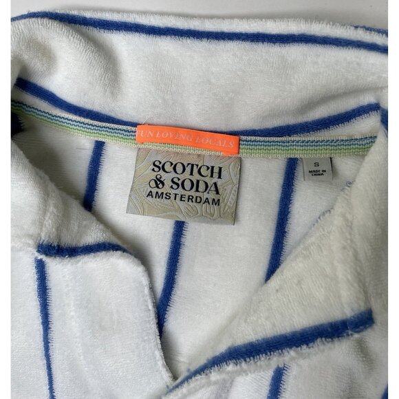 SCOTCH & SODA Men’s STRIPED TOWELING V-NECK SWEATSHIRT- COMBO S - Picture 4 of 10